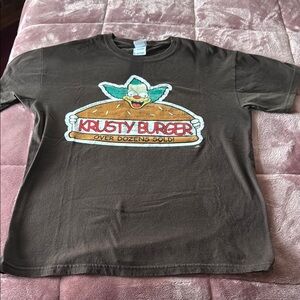 Simpsons Universal Studios Krusty Burger Brown Graphic T-Shirt